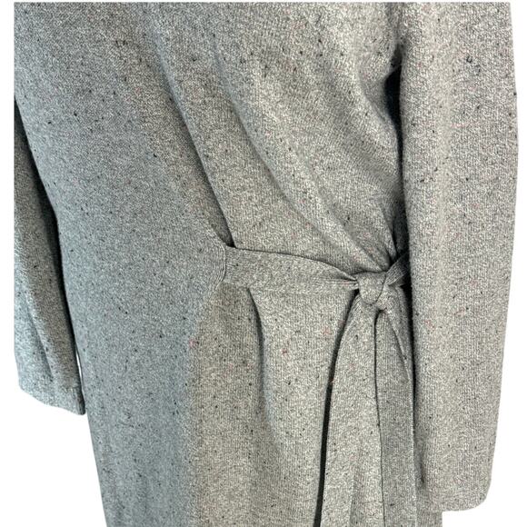 Talbots Gray Knee Length Side Tie Long Sleeve Scoop Neck Sweater Dress Women XL - Picture 6 of 10